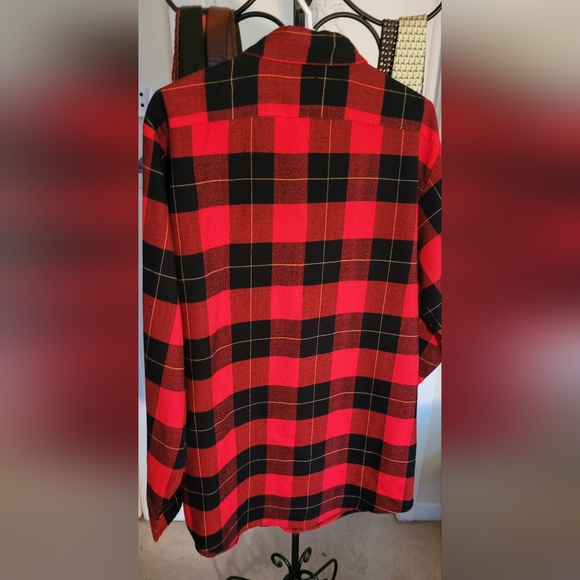 Vintage Red and Black Flannel Button-Up Shirt - Picture 8 of 9
